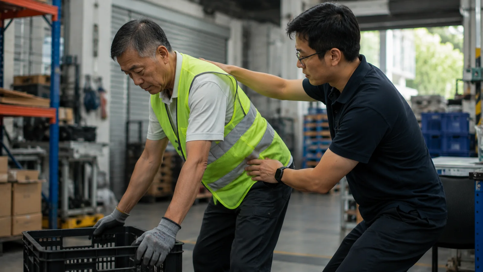 Workplace ergonomic support for an older employee