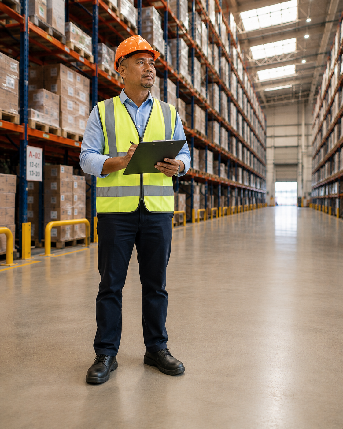 Logistics manager overseeing warehouse operations