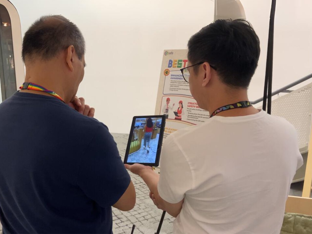 Participants completing an interactive workplace safety activity